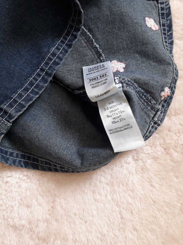 Sukienka dla dziewczynki 3-6 m-cy jeans