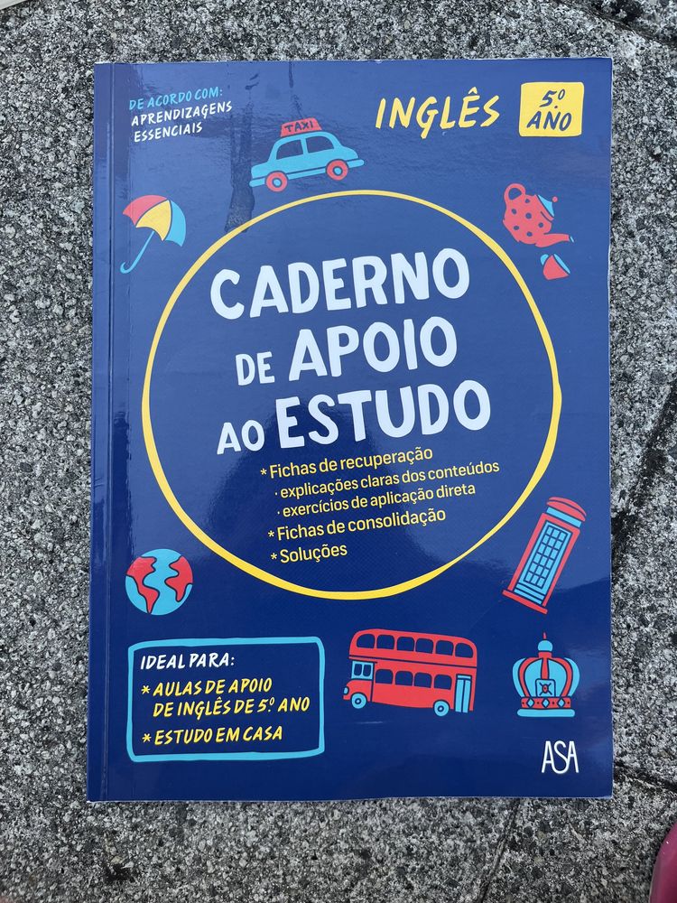 Livros de apoio ao estudo 5.ºano (Português, Matemática e Inglês)