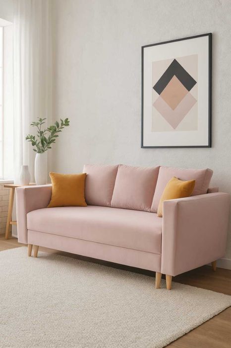 Sofa, kanapa rozkładana z funkcją spania i pojemnikiem, rozkładana