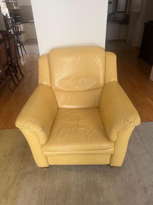 Zestaw skórzanych mebli wypoczynkowych KLER