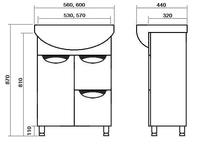 Керамічна раковина Церсаніт у комплекті з тумбою високої якості.