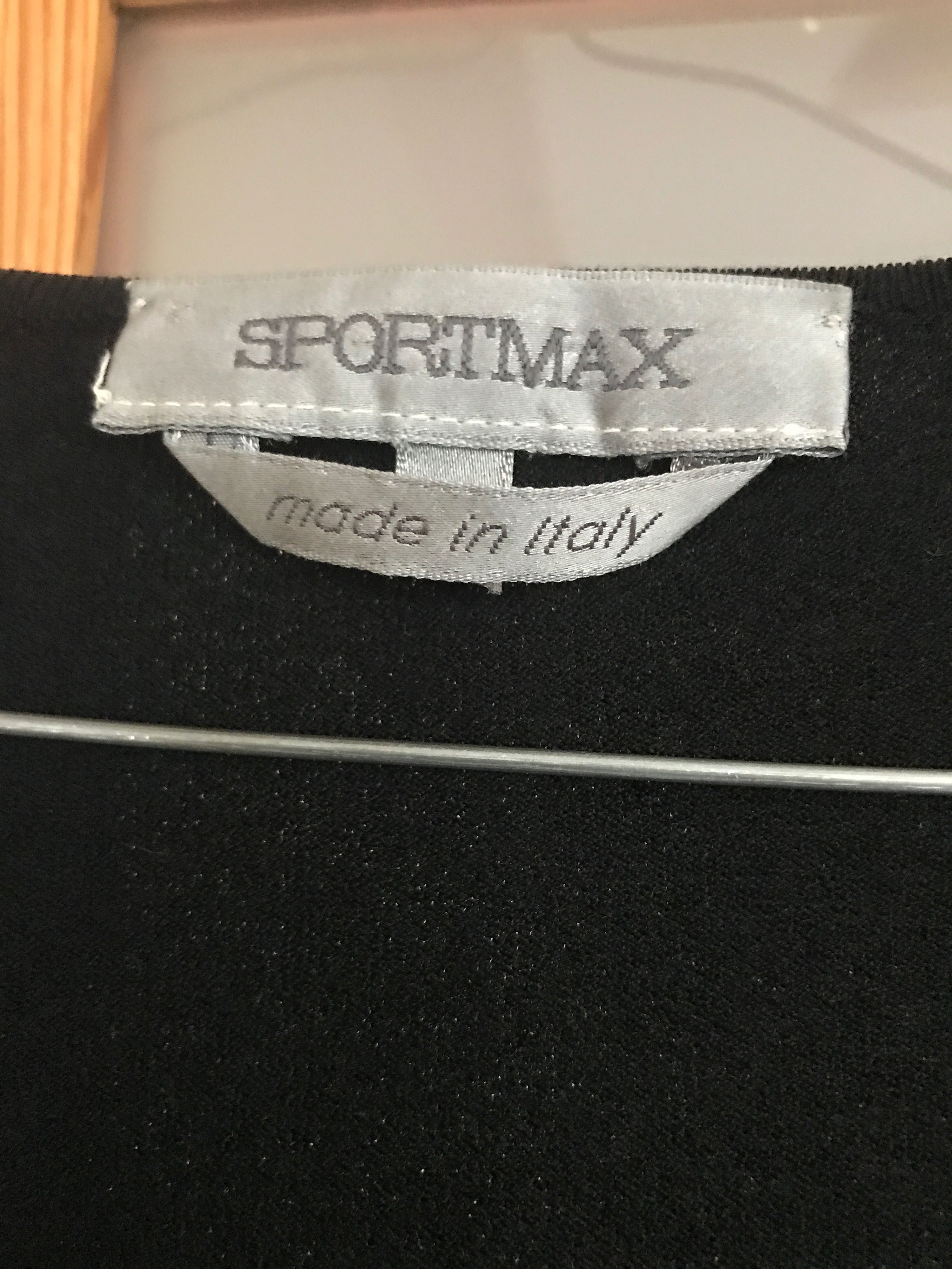 Sportmax włoski oryginalny cienki sweterek czarny wiskoza