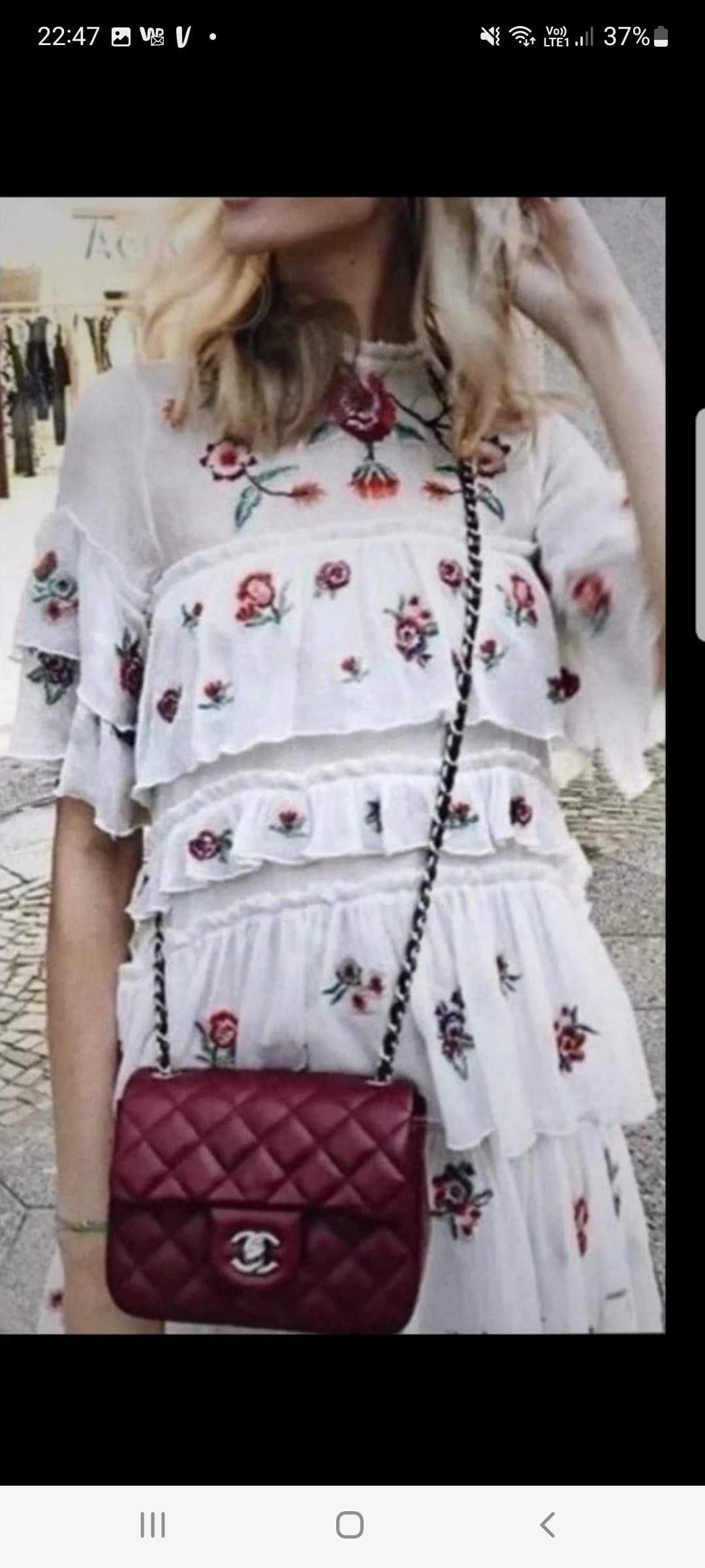 Zara boho mini sukienka w kwiaty hafty falbanki s XS m