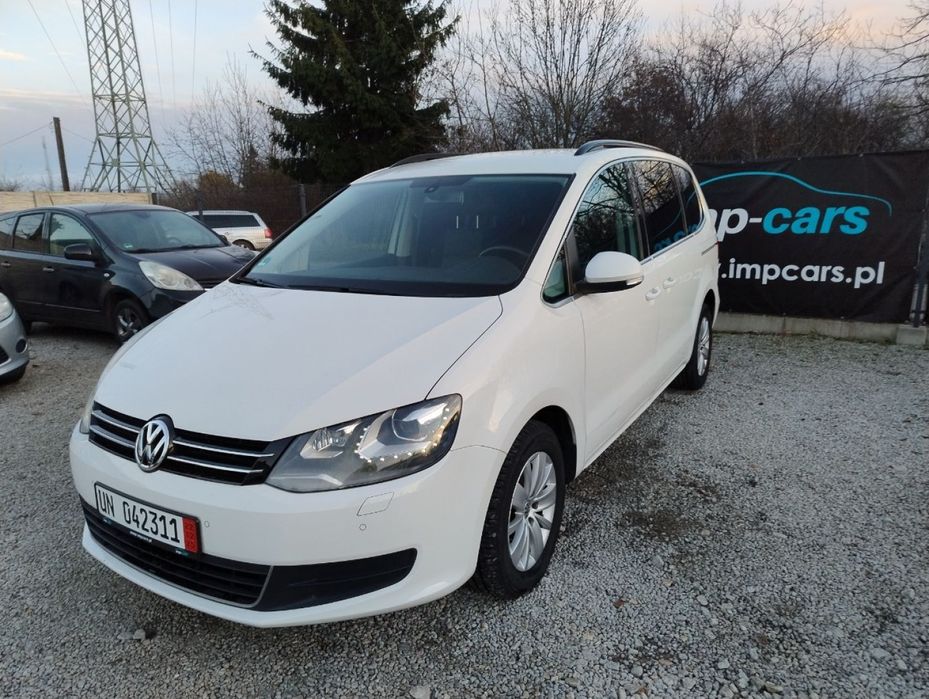 Volkswagen Sharan 1.4 150Km Xenony Led Czujniki Tempomat Webasto Chrom Biały