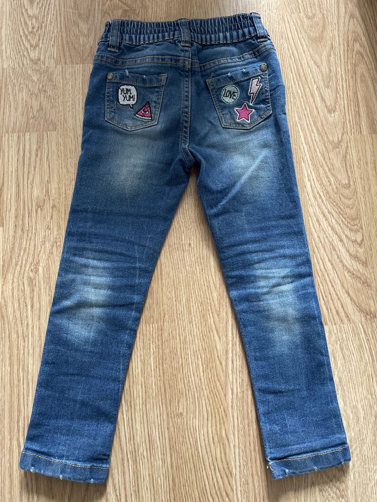 2 x jeansy spodnie dla dziewczynki 98/104