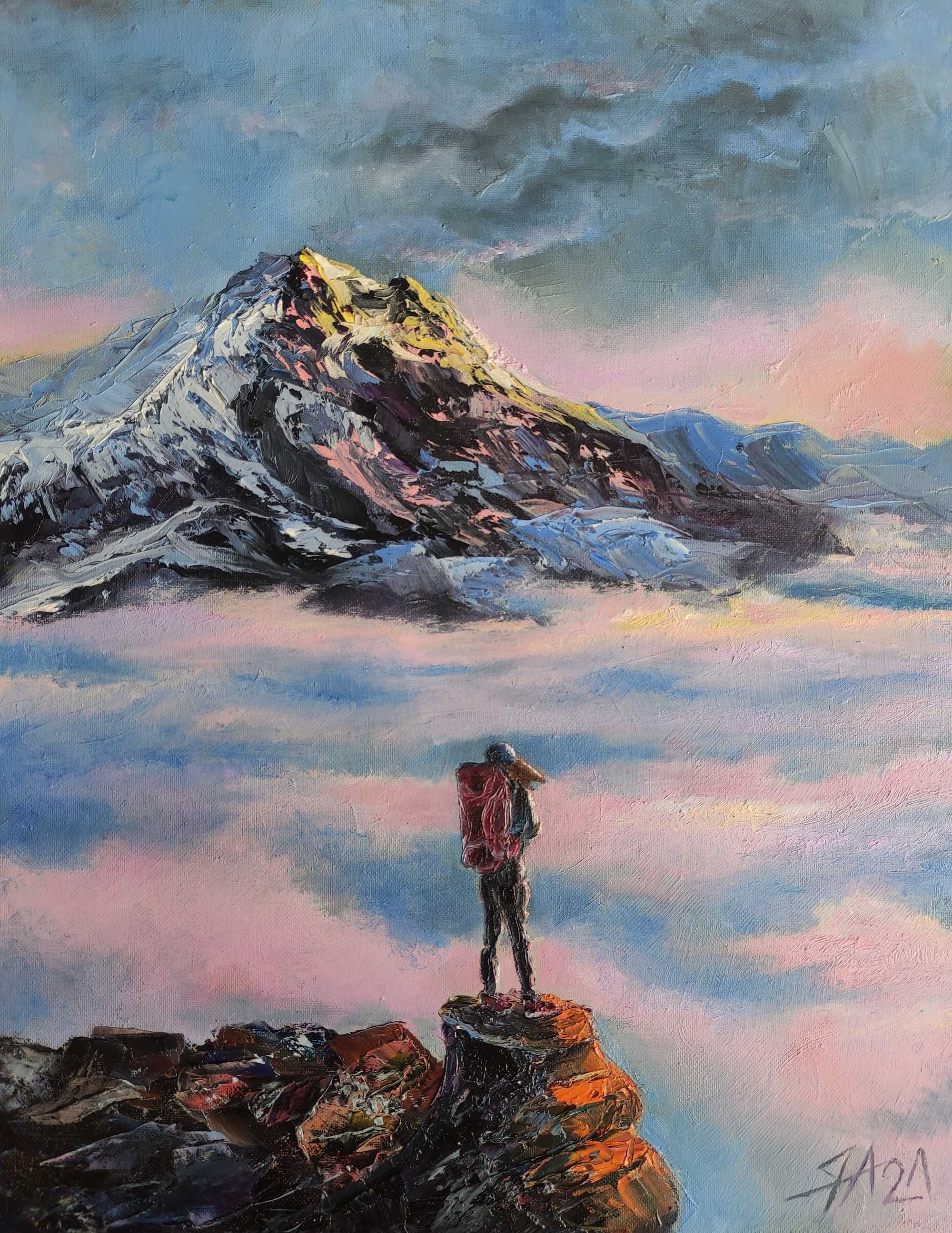 Obraz olejny na płótnie "W górach"