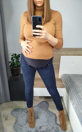 Jeansowe, dżinsowe spodnie ciążowe, rurki, H&M!