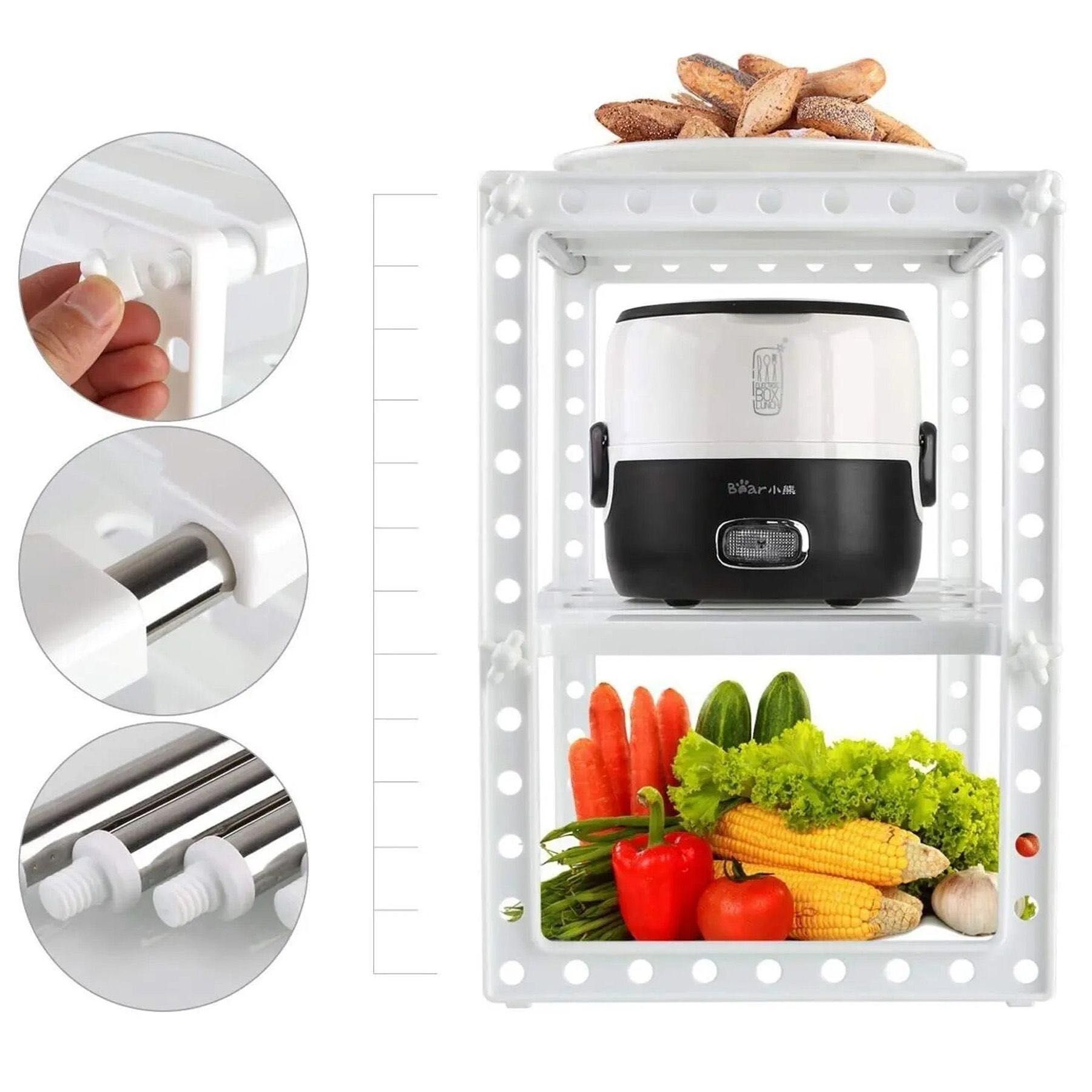 Регульована кухонна полиця для зберігання посуду 38-70 см KITCHEN RACK