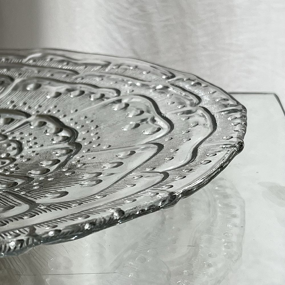Patera Flora Ząbkowice  32 cm. szkło PRL