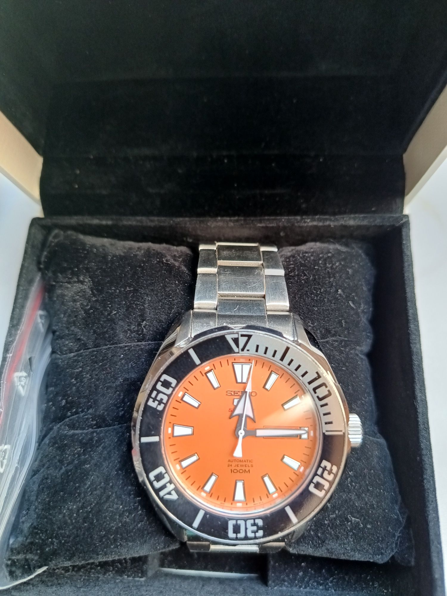 Zegarek Seiko automatyczny pomaranczowy