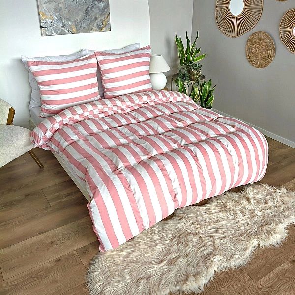 Pościel 220x200 MIKROFIBRA poszewki 70x80 KOMPLET Eusebia Home W PASY