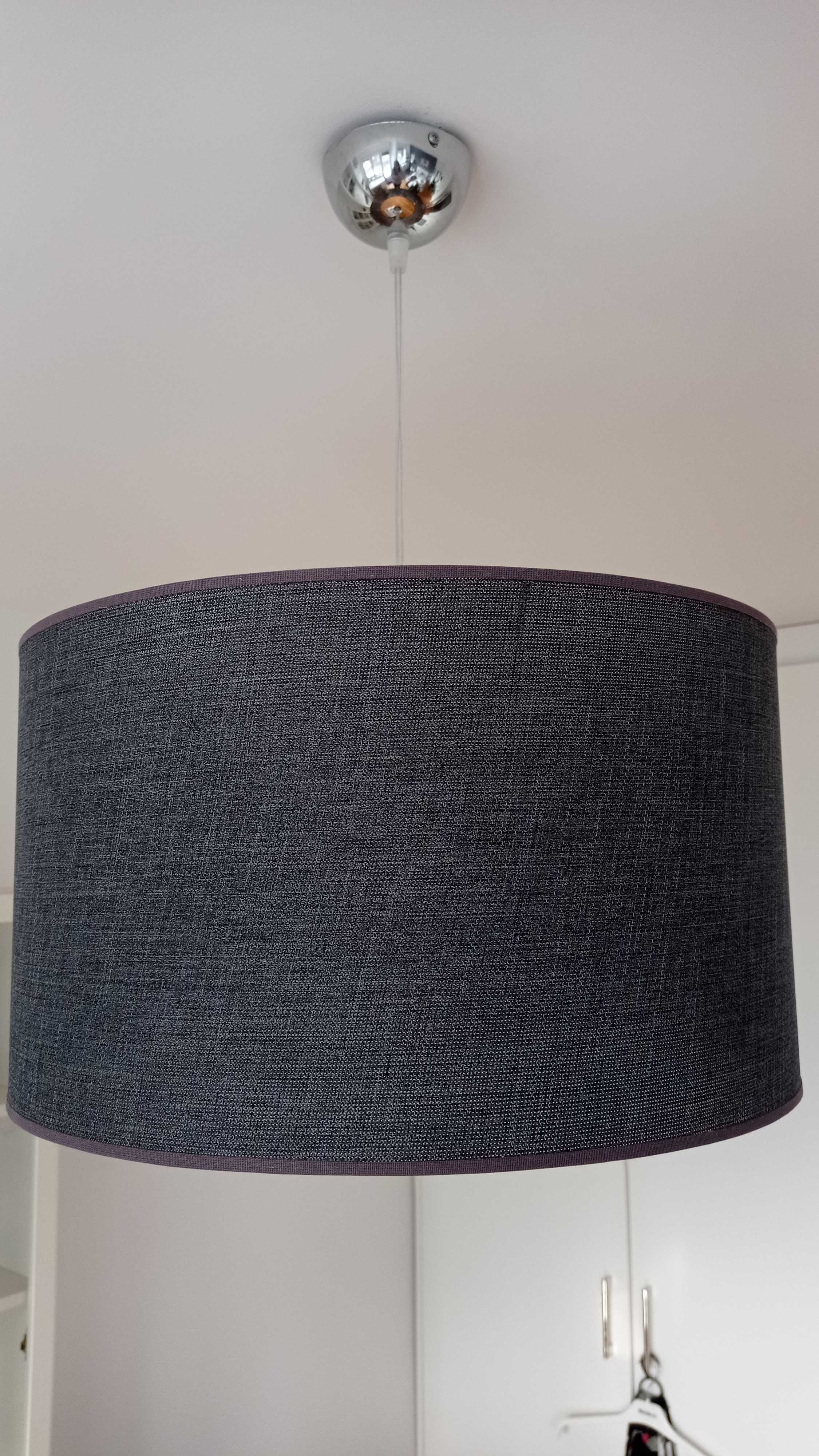 Lampa wisząca średnica 40 cm, tkanina, gray