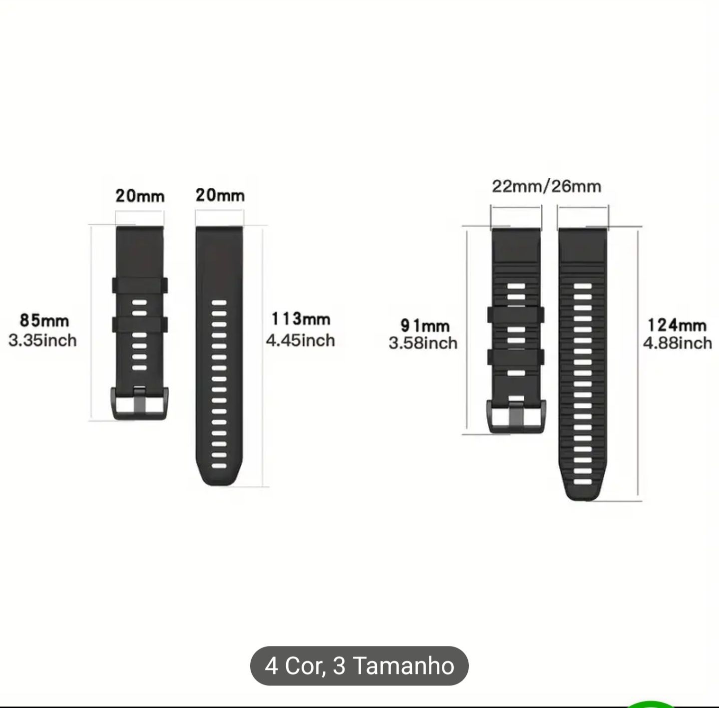 Bracelete de silicone para relógio garmin