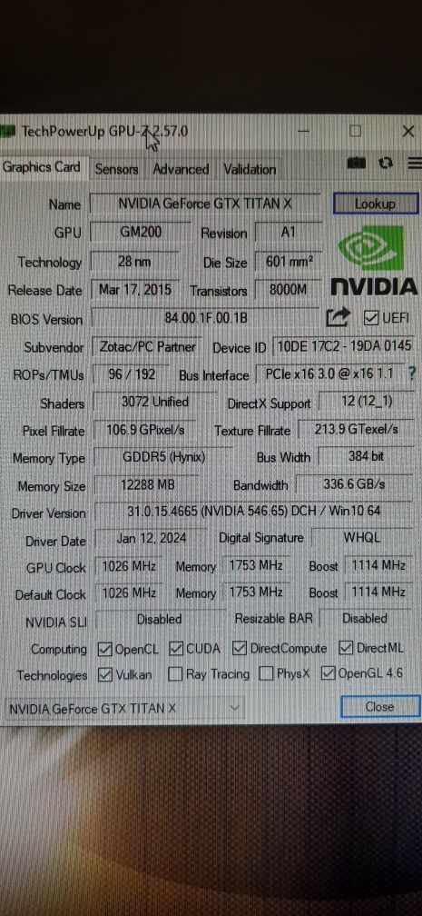 Zotac Nvidia Gtx Titan X ArcticStorm 12Gb