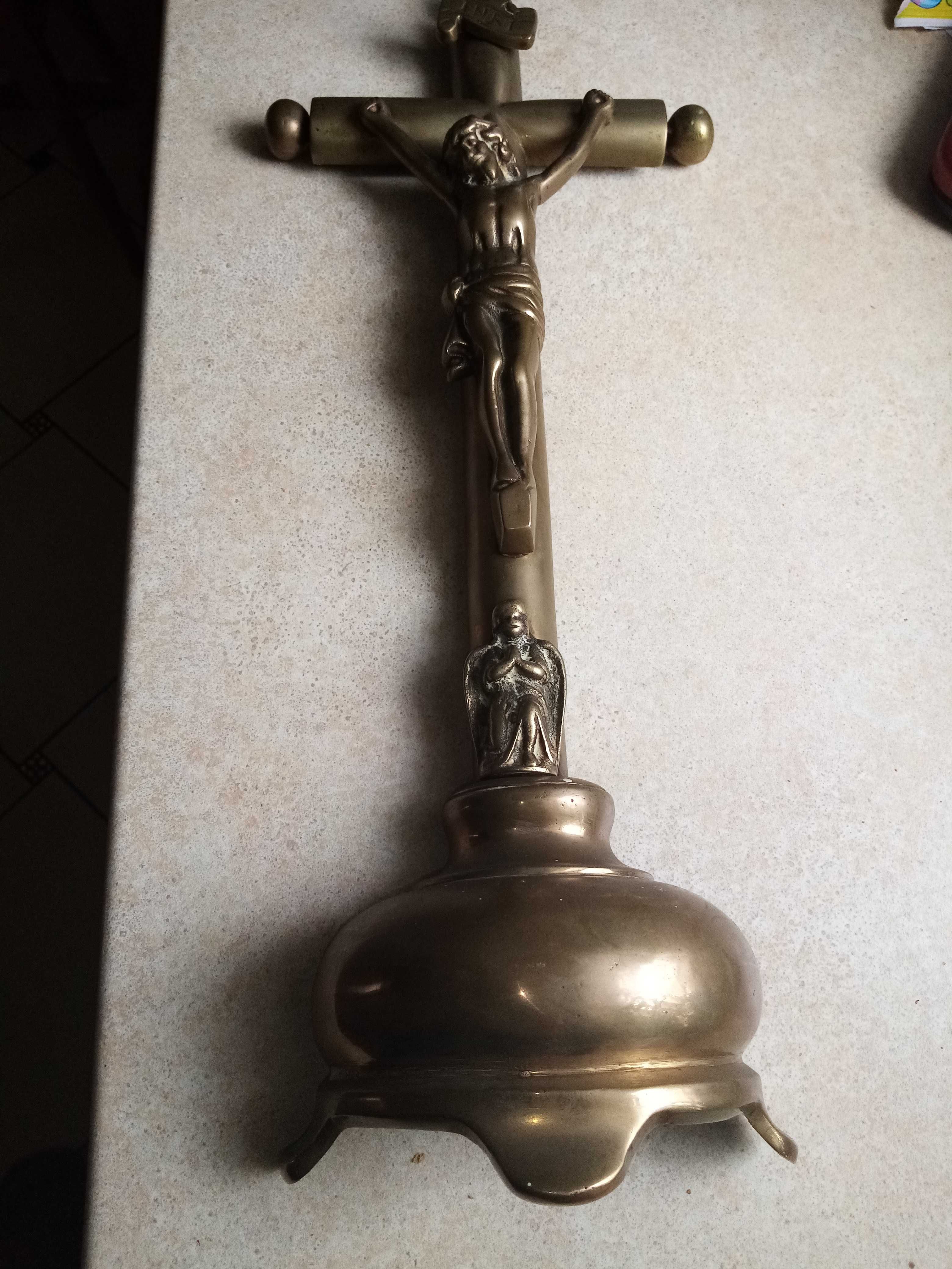 Krzyż liturgiczny z XIX wieku brąz,