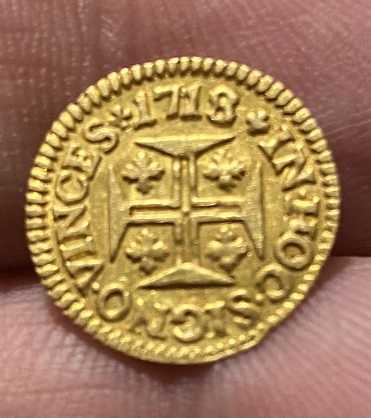 Moeda ouro D. JOAO V Pinto 480 Reis 1718