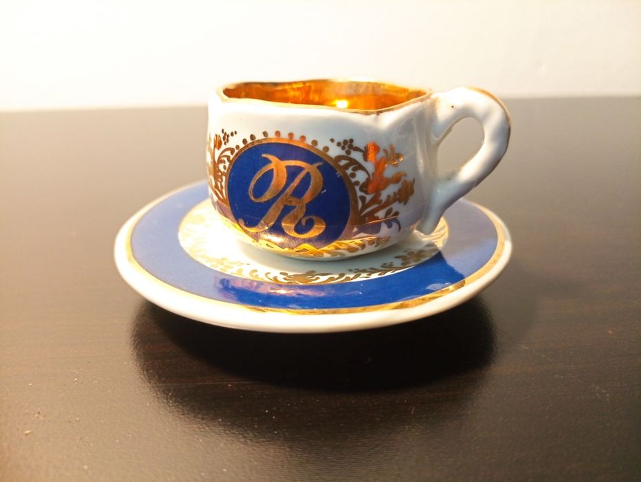 chavena e pires de porcelana de coleção -  Aveiro -  pintada a mão