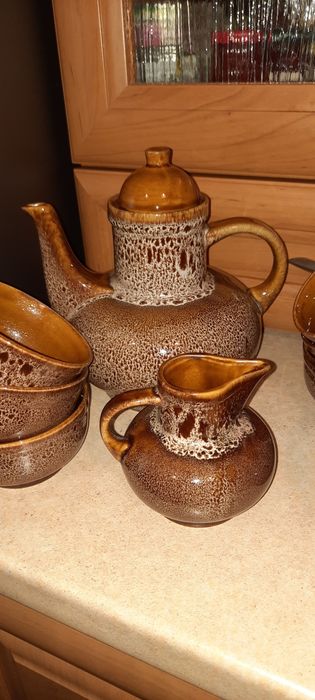 Serwis kawowy Nefryt Mirostowice PRL 13 elementów