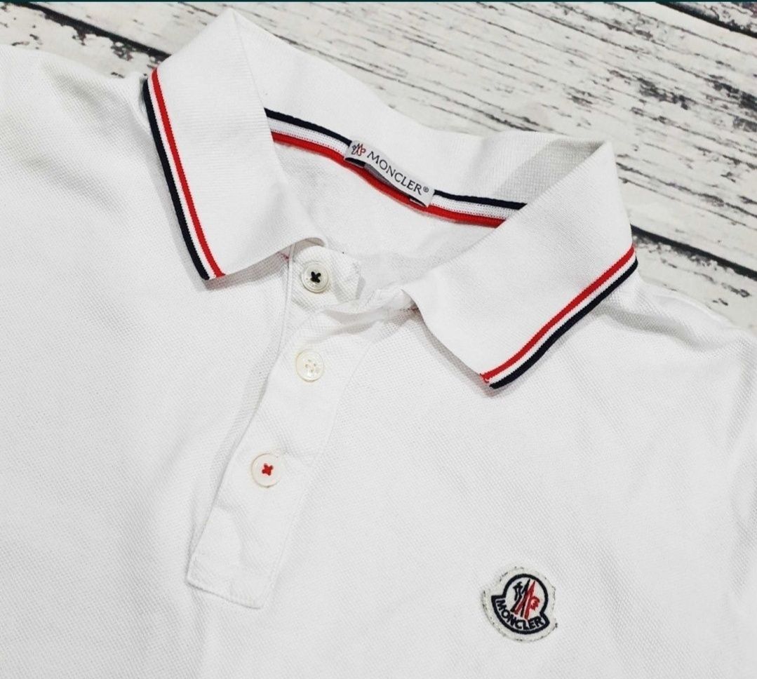 Moncler * koszulka polo * idealna * męska * biała * M