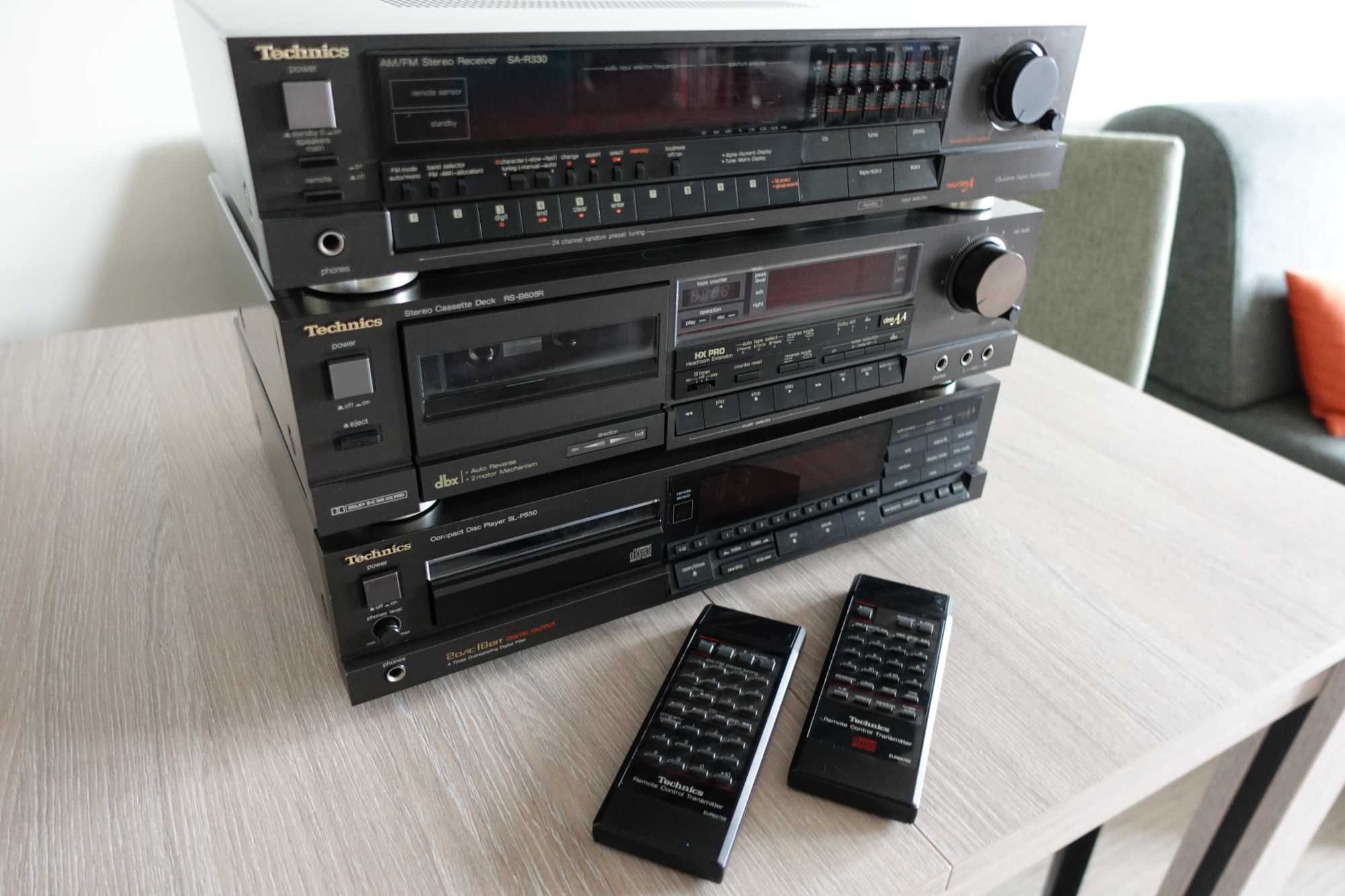 TECHNICS amplituner + magnetofon + CD + głośniki TANNOY