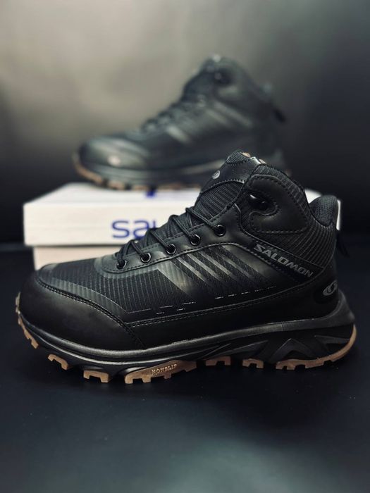 Ботинки мужские саломон Salomon / кожаные ботинки термо / не промокают