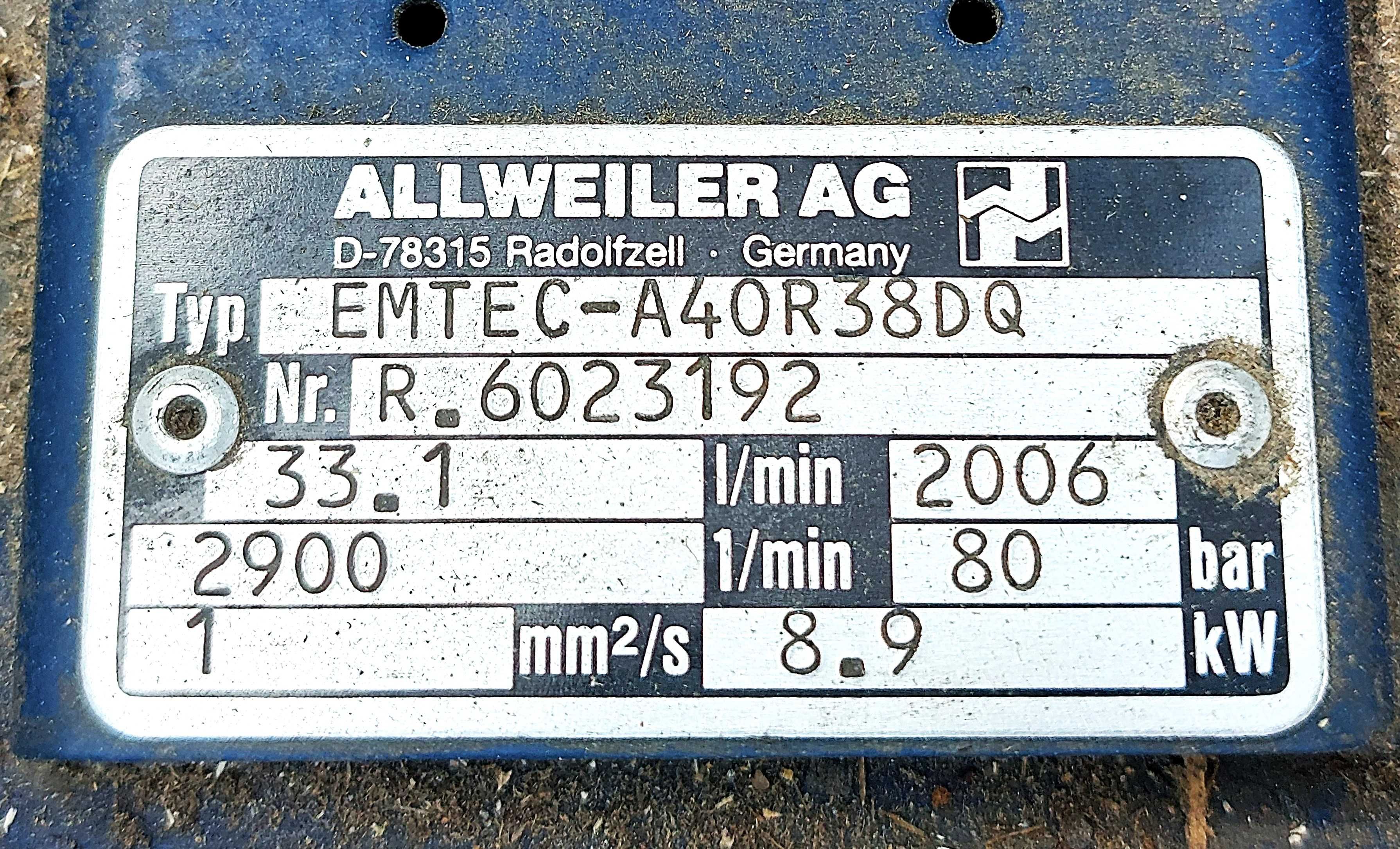 Agregat hydrauliczny BÄR SF 100 – pompa Allweiler, 80 bar