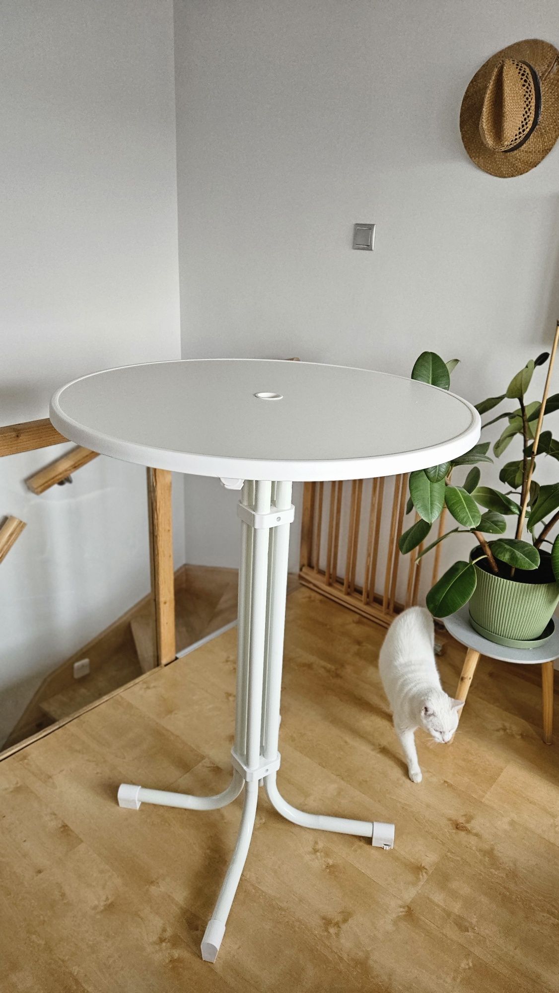 Stolik barowy koktajlowy okrągły składany śr 80 cm
