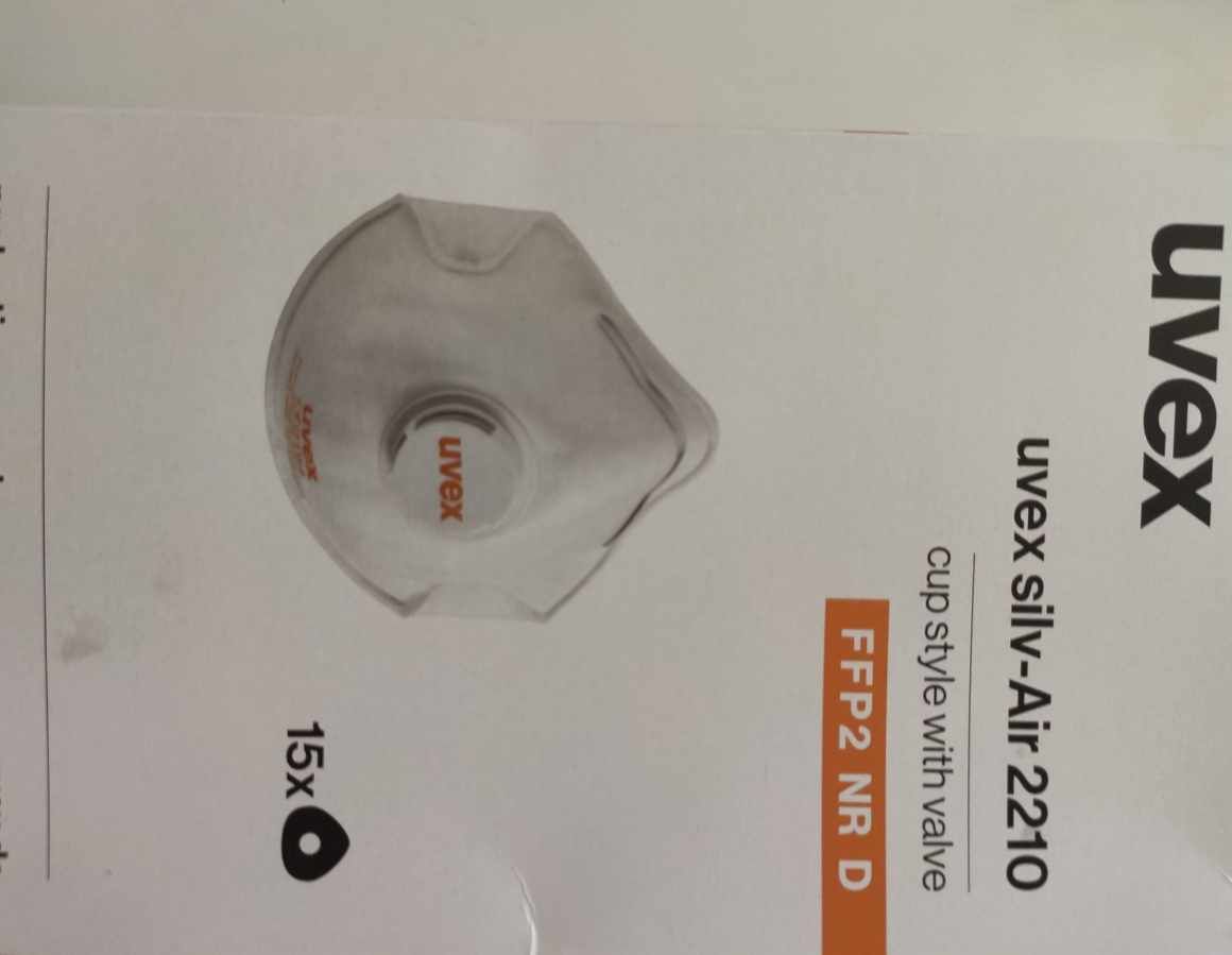 (15sztuk)Maska przeciwpyłowa Uvex Silv-Air 2210 półmaska. opakowanie