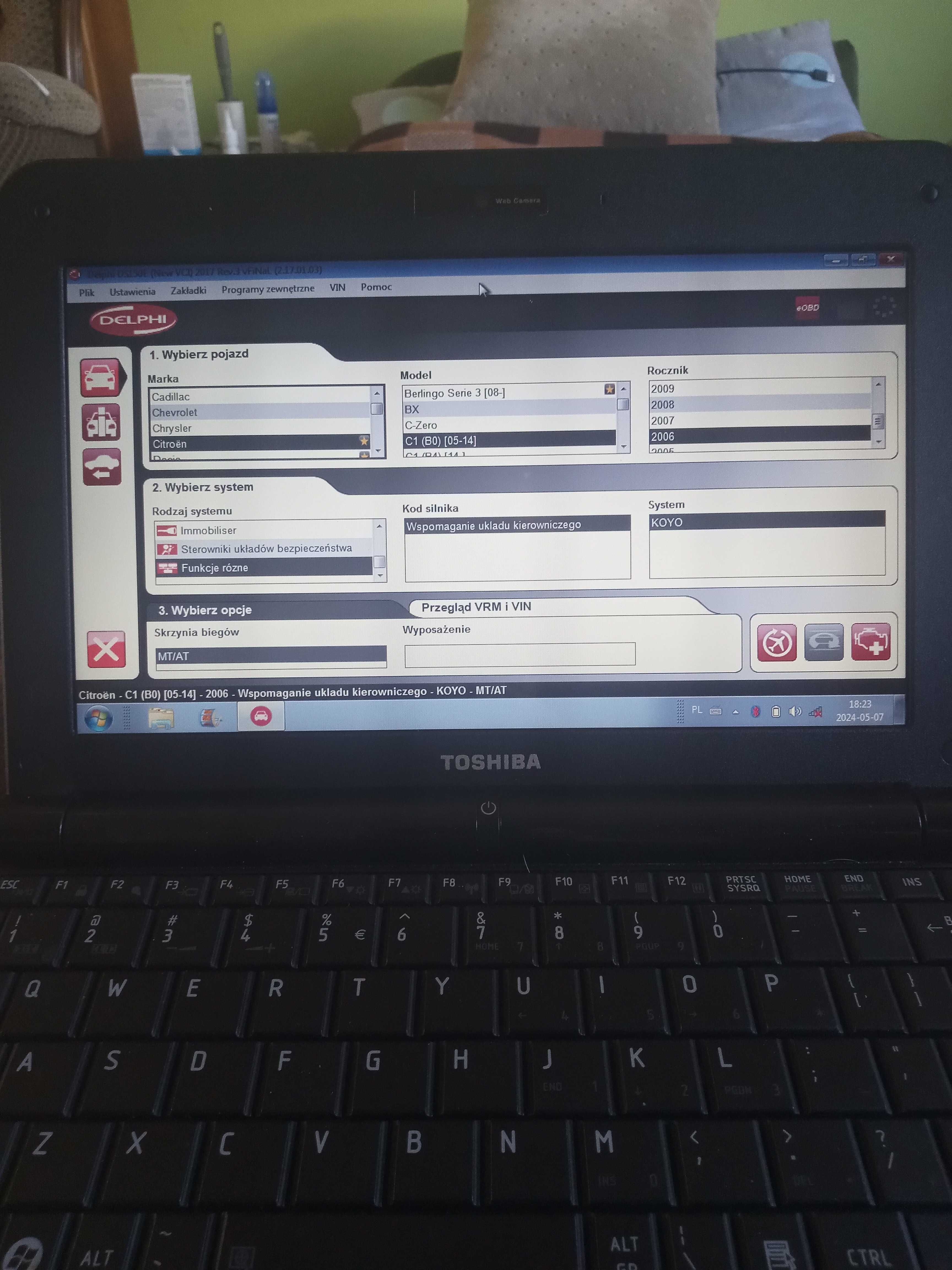 Interfejs diagnostyczny delphi 150 ,wow, bluetooth.+Laptop TOSHIPA