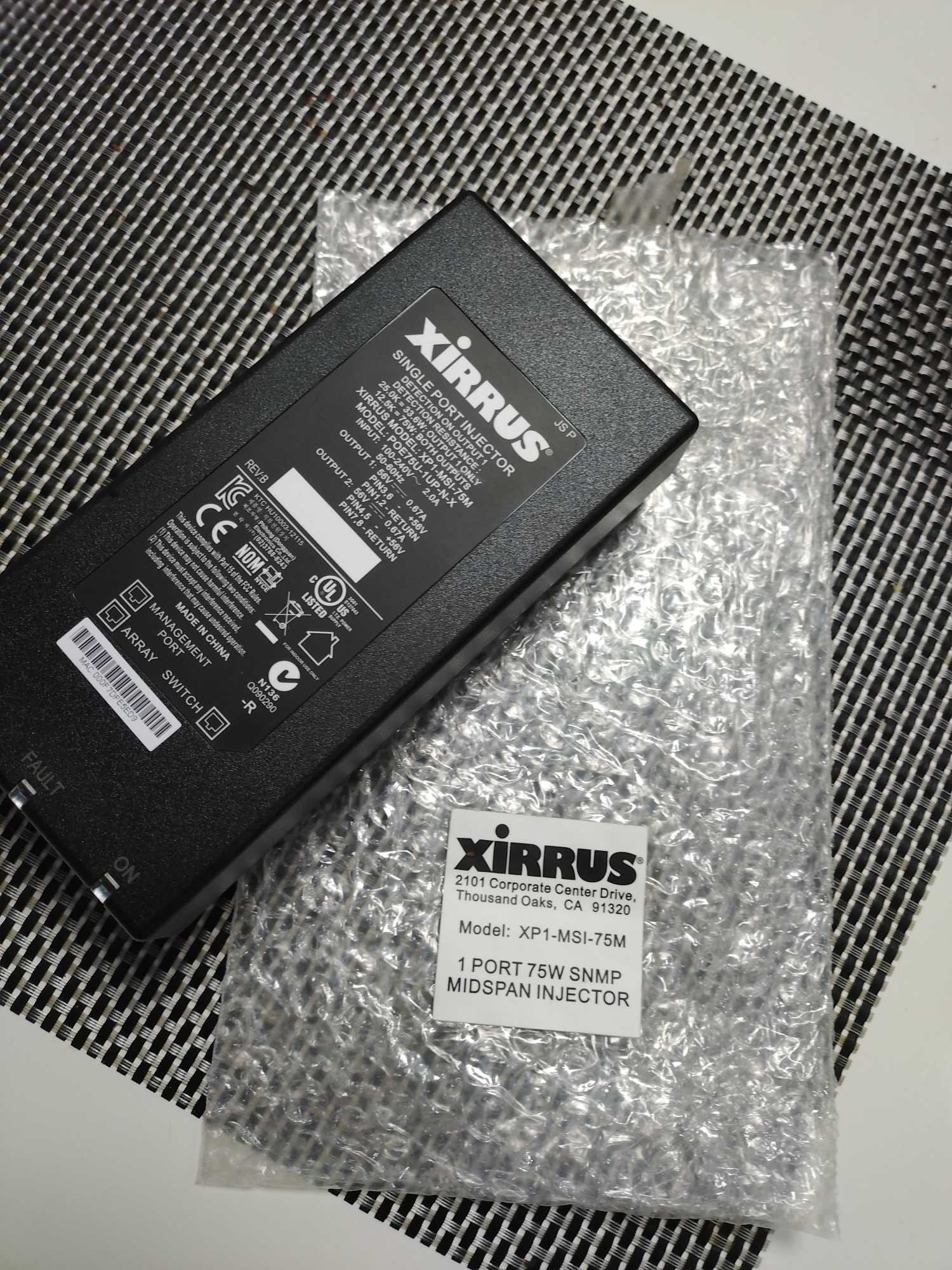 Керований PoE injector 75W 802.3bt/at/af Xirrus XP1-MSI-75M Gigabit