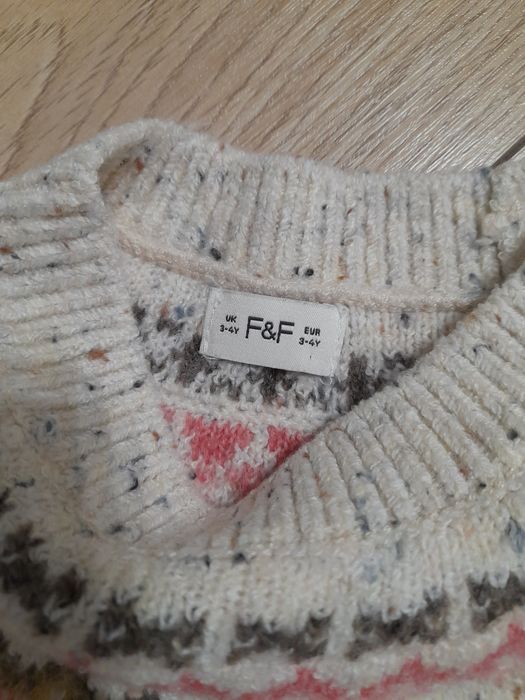 Sweter, tunika dziewczęca F&F nowa 104