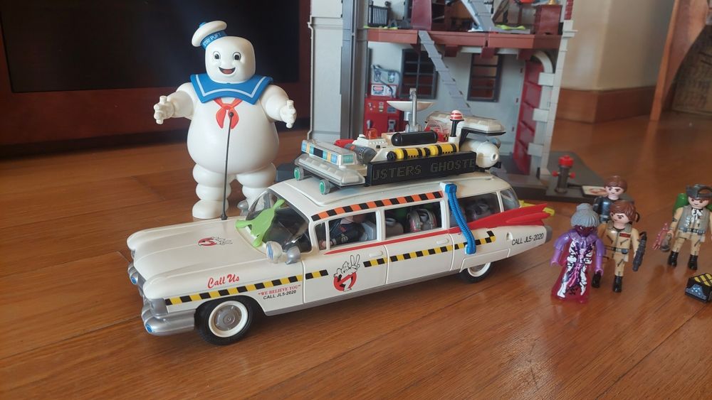 Playmobil Ghostbusters 9219 (quartel)+70170 (carro Ecto-1)+9221 (Marsh