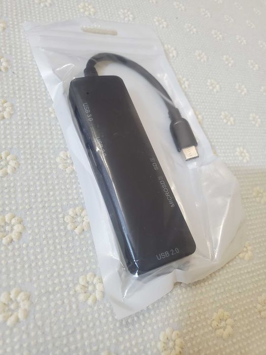 Usb хаб 3.0 type-c hub концентратор 5 в 1 картридер для ноута телефона