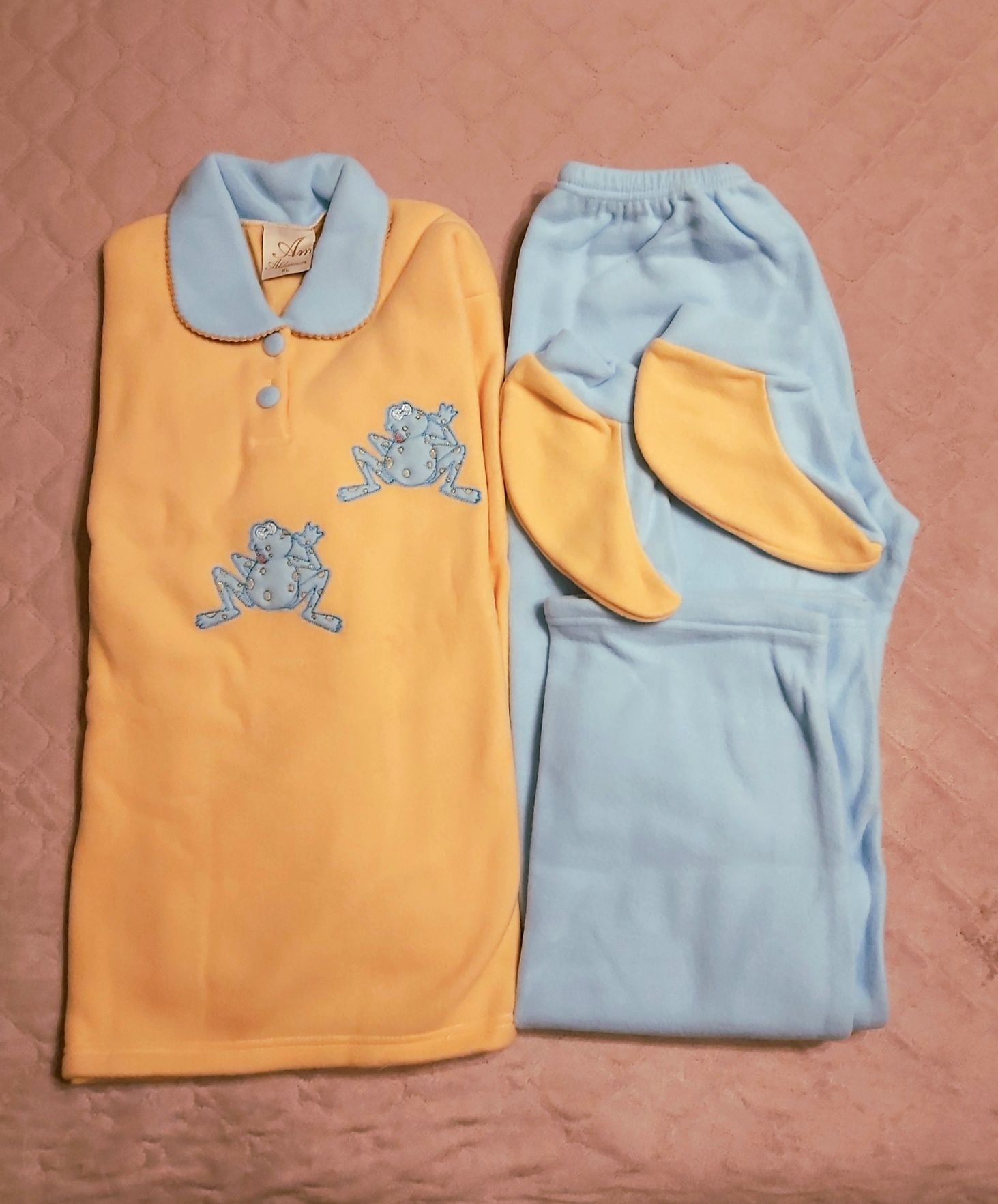 Pijama feminino de peluxe cardado 3 peças