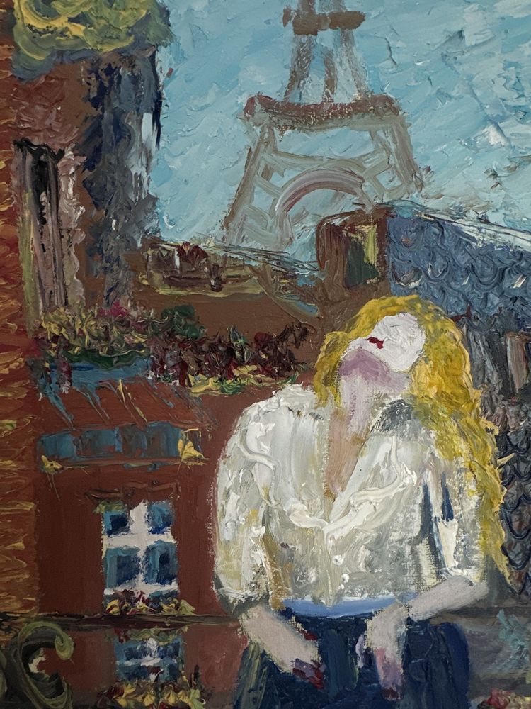 Obraz olejny "Kobieta w Paryżu"