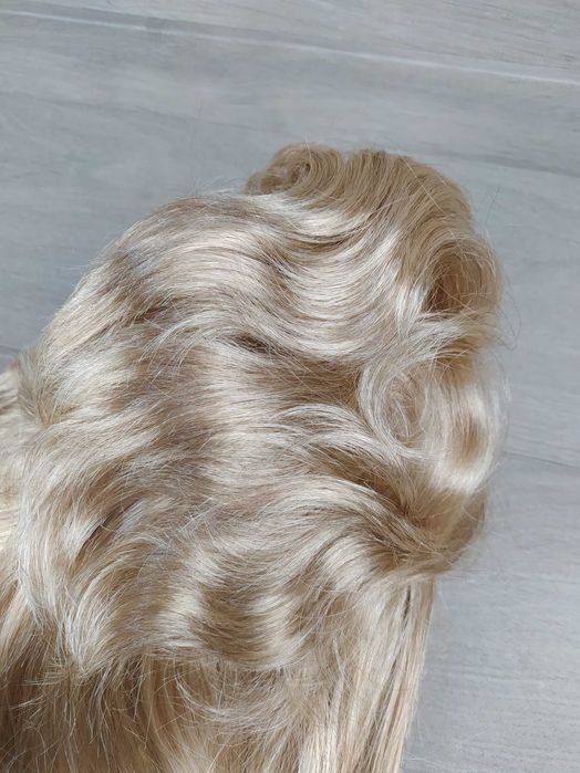 Beweig peruka męska blond mullet lata 80 impreza cosplay z czepkiem