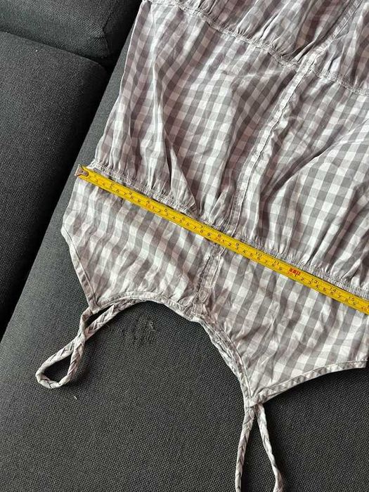 sukienka letnia rozkoszowana ramiączka warkocze w krate vintage Oysho