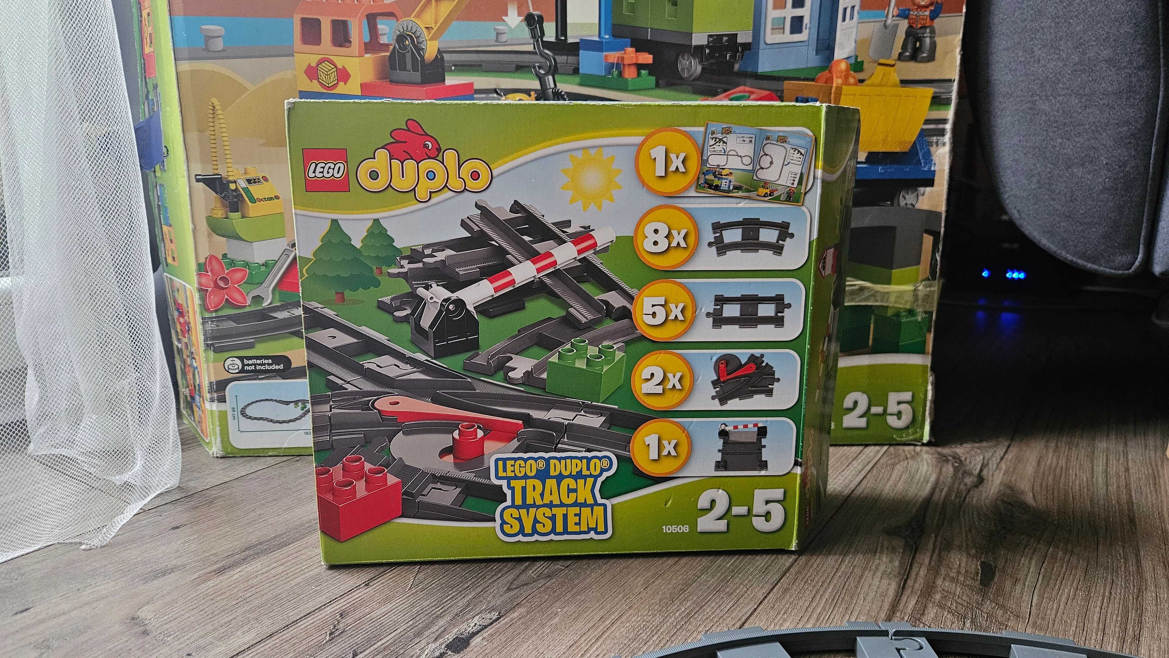 LEGO Duplo Pociąg Deluxe 10508 + 10506 + wagony, tory, przejazdy