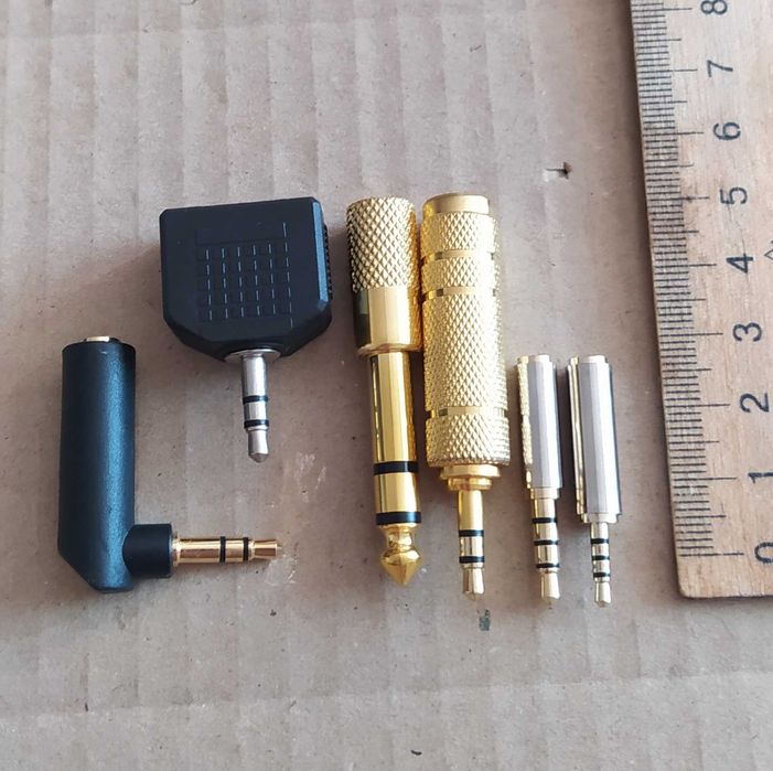Комплект аудіо адаптер 2.5 3.5 6.35мм jack audio перехідник переходник
