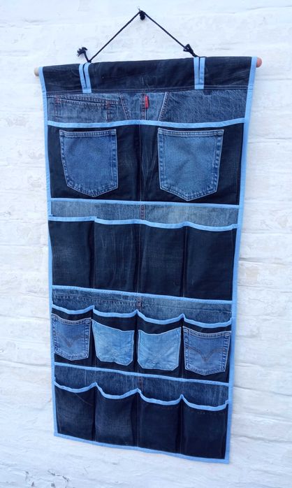 Джинсовий органайзер на стіну ручної роботи
