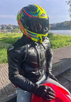 Casaco couro para moto