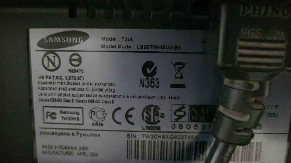 Samsung SyncMaster T200
DVI, DSUB
1680x1050
800грн