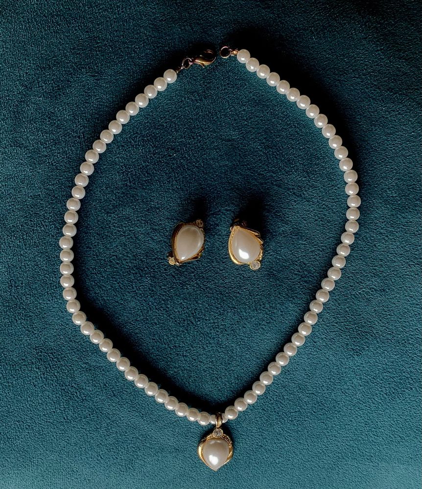 Zestaw biżuterii sztuczne perły