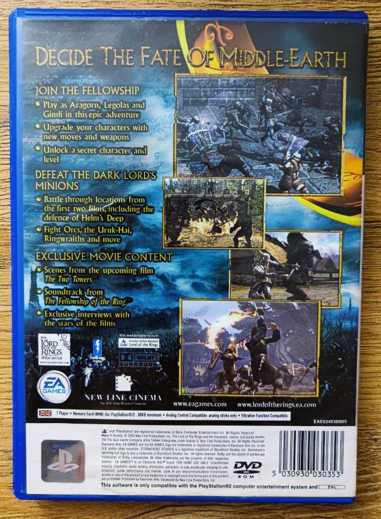 The Lord of the Rings The Two Towers PlayStation 2