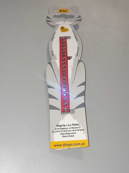 Obroża Dla Kota Czerwona Firmy Dingo Model Glamour Nowa