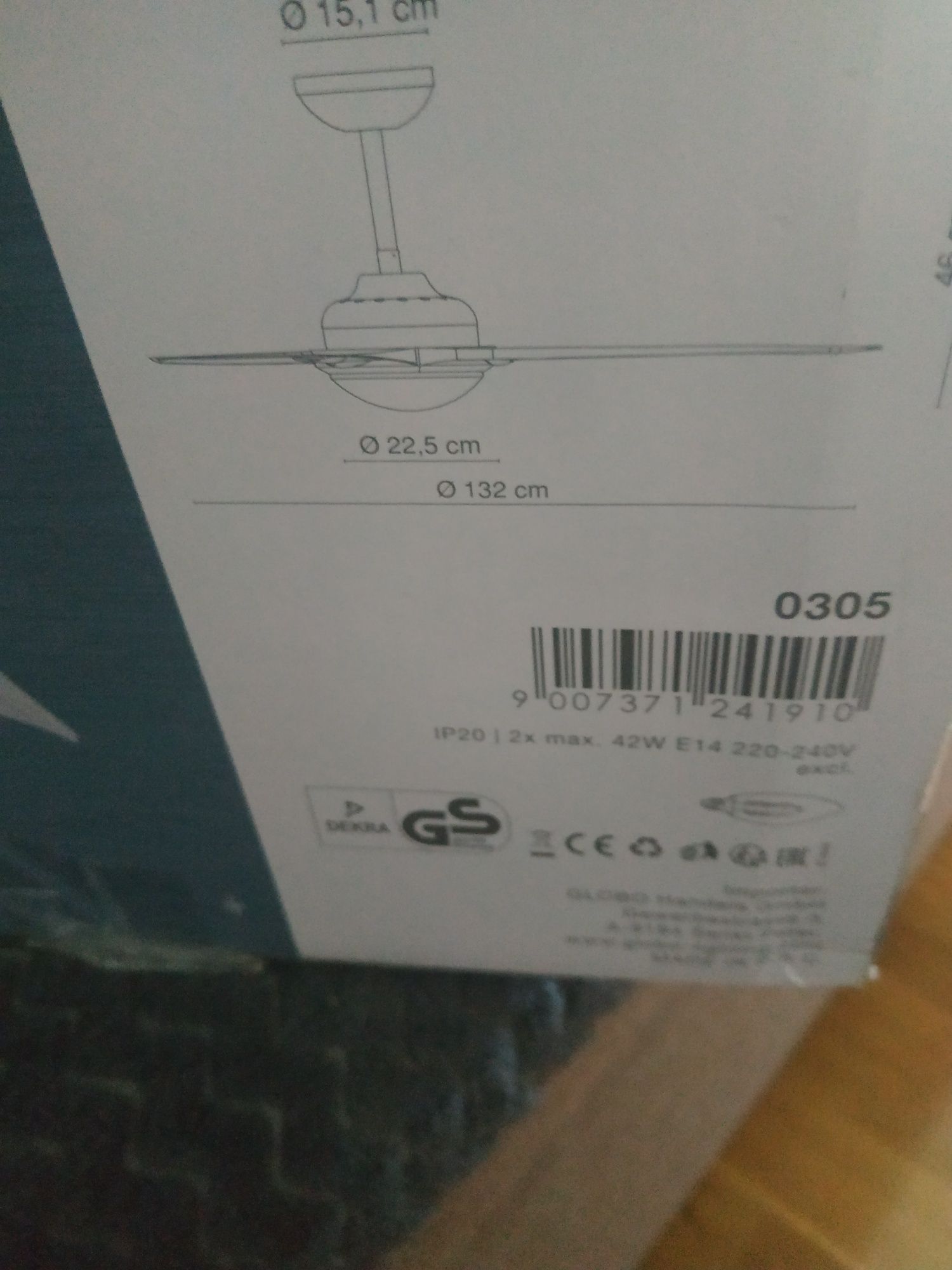 NOWA Lampa Primo z wiatrakiem LED E 14+ pilot