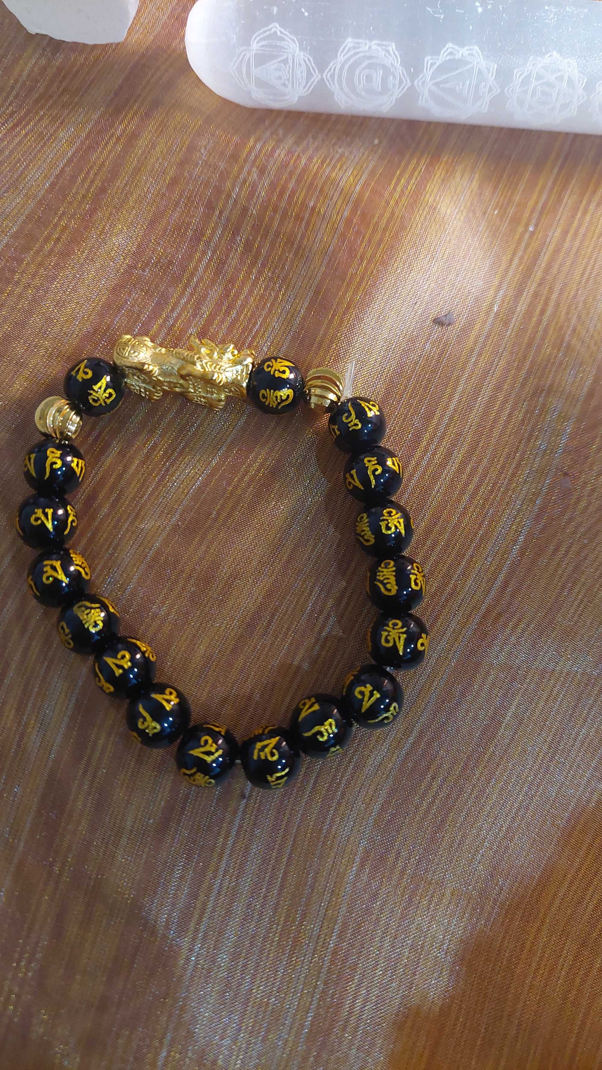 Pulseira Onix Protecção Espiritual. Cabeça de Dragão.