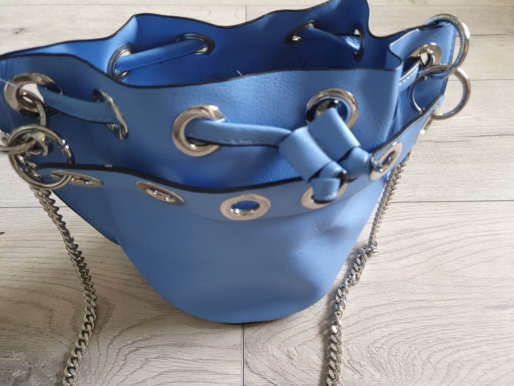 Przepiękna torebka Zara cudny niebieski kolor oryginalna