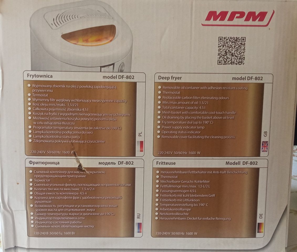 Elektryczna Frytkownica MPM DF-802