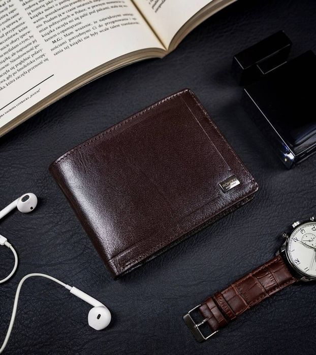 skórzany portfel męski z systemem rfid - rovicky